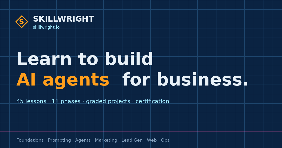 Skillwright — an applied course on building AI agents for business, featuring the Rivet companion bot